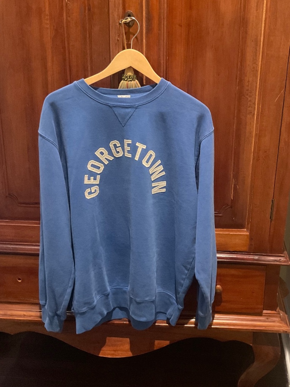 Brandy Melville Erica Georgetown Crewneck Sweatshirt, Cobalt Blue, M/L